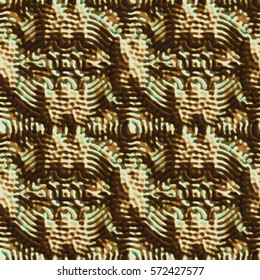 Bronze bas-relief ornament. Colorful seamless texture with shadow. Geometric vector pattern for website, corporate style, party invitation, wallpaper, interior design