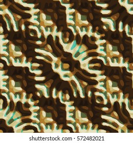 Bronze bas-relief ornament. Colorful seamless texture with shadow. Geometric vector pattern for website, corporate style, party invitation, wallpaper, interior design