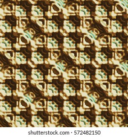 Bronze bas-relief ornament. Colorful seamless texture with shadow. Geometric vector pattern for website, corporate style, party invitation, wallpaper, interior design