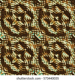 Bronze bas-relief ornament. Colorful seamless texture with shadow. Geometric vector pattern for website, corporate style, party invitation, wallpaper, interior design