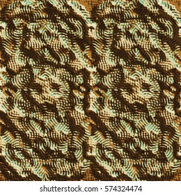 Bronze bas-relief ornament. Colorful seamless texture with shadow. Geometric vector pattern for website, corporate style, party invitation, wallpaper, interior design