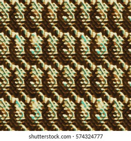 Bronze bas-relief ornament. Colorful seamless texture with shadow. Geometric vector pattern for website, corporate style, party invitation, wallpaper, interior design