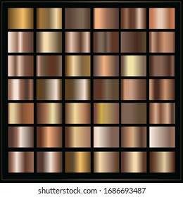 Bronze big collection of gradients, simple metal elements