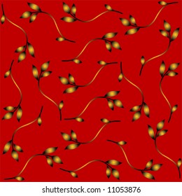 Bronze branches on a red background