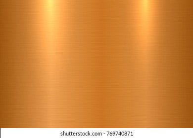 Textura de metal cepillado de bronce. Fondo brillante de la superficie metálica pulida.