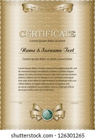 Bronze certificate template. Vector illustration. Grouped for easy editing.