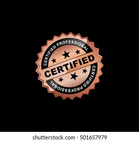 Bronze Certified Sticker or Emblem. 