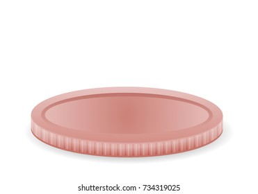 Bronze coin on a white background.