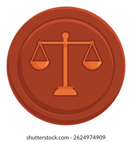 Moedas de bronze exibindo escalas, representando a justiça e o sistema jurídico