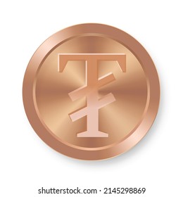 Bronze coin of Togrog Concept of internet web currency