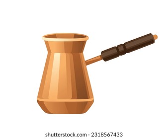 Bronze color coffee cezve vector illustration isolated on white background