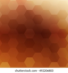 bronze color gradient background with a hexagonal pattern. vector illustration. square. for the design, printing, presentations
