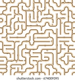 Bronze Color Pipe System Realistic Seamless Pattern. And Also Includes EPS 10 Vector