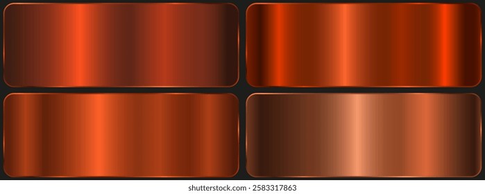 Bronze copper metal sheet abstract background with modern vector gradient style, vector illustration..