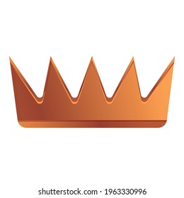 Bronze crown ranking icon. Cartoon of Bronze crown ranking vector icon for web design isolated on white background