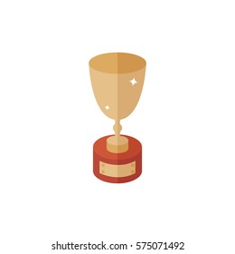 Bronze cup. Modern flat illustration for web design or mobile app. High quality vector concept for web banners and infographics. Isolated flat icon on white background