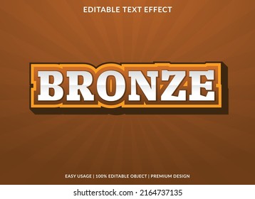 bronze editable text effect template use for business logo and brand