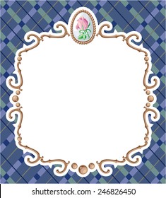 Bronze frame on a tablecloth