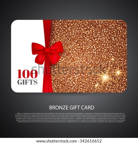 bronze gift coupon gift card discount stock vector royalty free