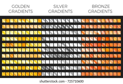 bronze gold and silver gradient set vector