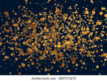 Bronze and golden small circles abstract background. Geometric shiny vector design
