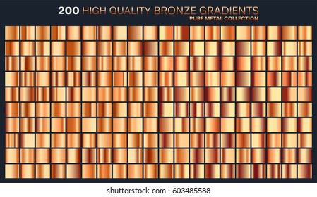 Bronze gradient,pattern,template.Set of colors for design,collection of high quality gradients.Metallic texture,shiny background.Pure metal.Suitable for text ,mockup,banner, ribbon or ornament.