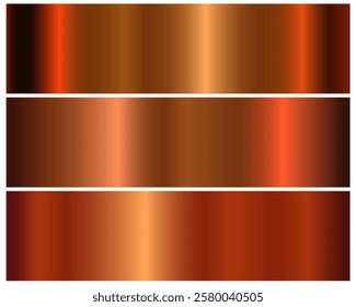 Bronze gradients set. Metallic bronze gradients. Elegant bronze gradients collection..