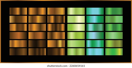 Bronze, Green gradient background vector icon texture metallic illustration for frame.