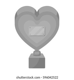 Bronze heart in the form of awards.The audience award for best film. Movie awards single icon in monochrome style vector symbol stock illustration.