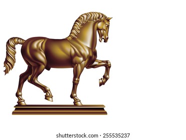 Bronze Horse on a white background