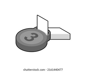 Bronze isometric design icon. Vector web illustration. 3d colorful concept