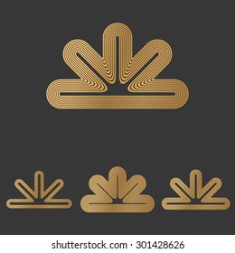 Bronze Line Abstract Logo Design Set