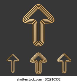 Bronze line arrow logo design set