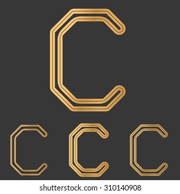 Bronze line c logo design set