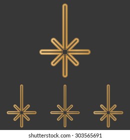 Bronze line compass logo design set