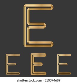 Bronze line e logo design set