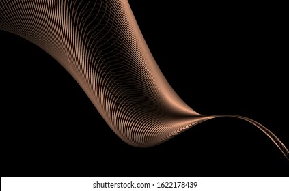 Bronze line imitation metal spots on a black background in art deco style. Modern picture for innovative technologies. Future composition geometry. vector illustration of a trend.