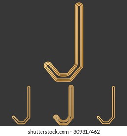 Bronze line j logo design set