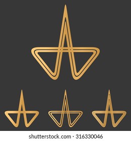 Bronze line research logo design set