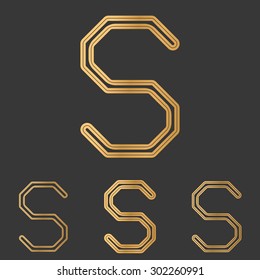 Bronze line s logo design set