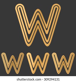 Bronze line w logo design set