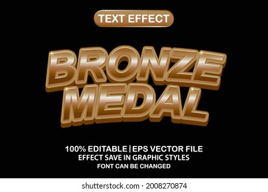 Bronze Medal 3d Editable Text Effect