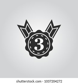 Bronze medal (3rd place) vector icon