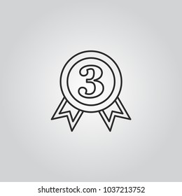 Bronze medal (3rd place) vector icon