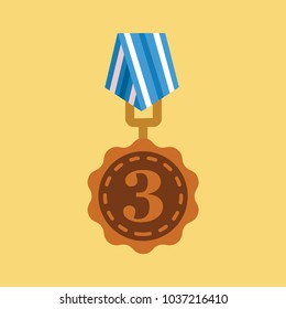 Bronze medal (3rd place) vector icon