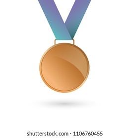 Bronze Medal, award Medal. Vector.