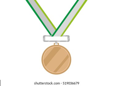 Bronze Medal hanging. Editable Clip Art.