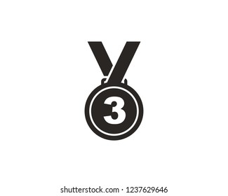 Bronze medal icon sign symbol