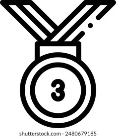 bronze medal icon. Thin Linear Style Design Isolated On White Background