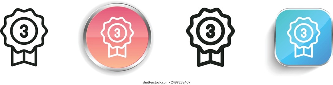 bronze medal icon. Thin Linear, Regular and Button Style Design Isolated On White Background